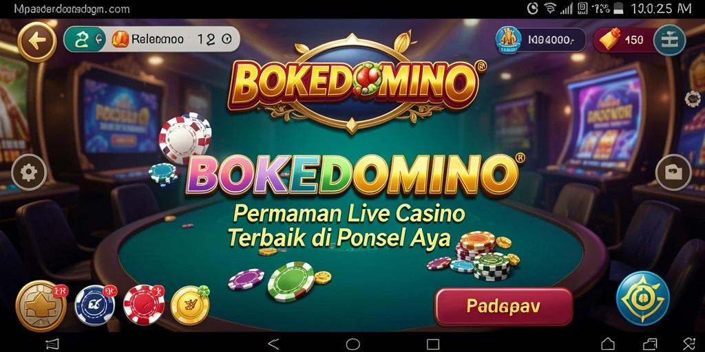 Screenshot BOKEDOMINO menampilkan gameplay Live Casino yang menarik dan interaktif.