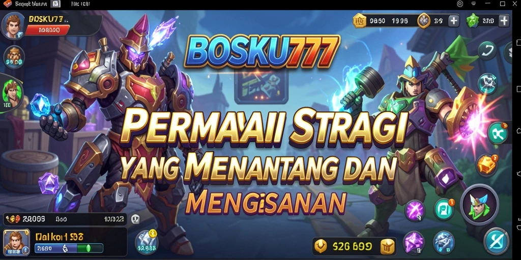 Screenshot game BOSKU777 menampilkan aksi pertempuran strategi yang seru.