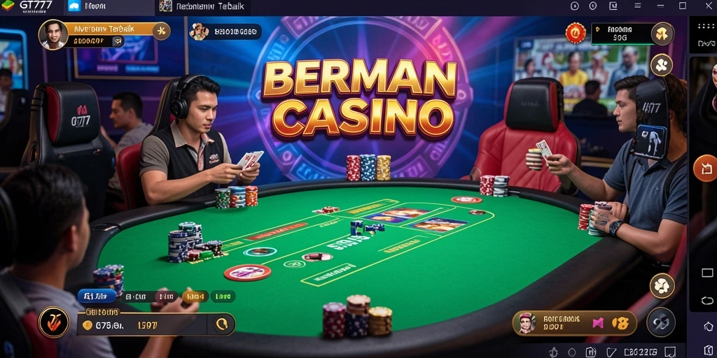 Screenshot gameplay Live Casino GT777 dengan dealer langsung yang interaktif.