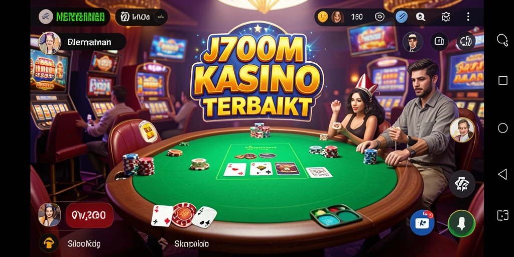 Tampilan menarik gameplay J200M dengan suasana kasino yang menghibur.