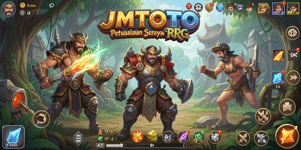 Tampilan gameplay RPG yang mendebarkan dalam JMTOTO.