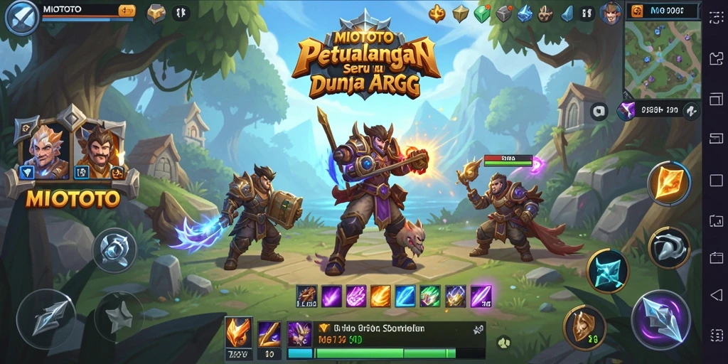 Tangkapan layar MIOTOTO yang menunjukkan aksi pertempuran seru dalam dunia ARPG.