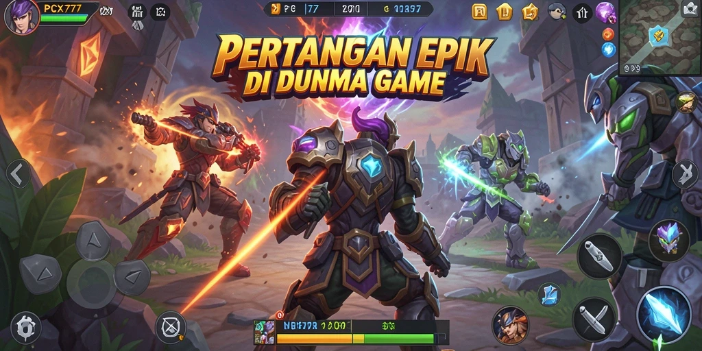 Tangkapan layar PCX777 yang menunjukkan aksi bertarung yang mendebarkan.
