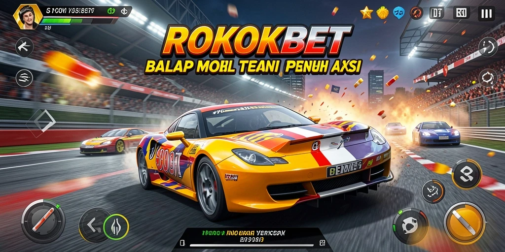 Screenshot gameplay ROKOKBET yang menunjukkan balapan mendebarkan.